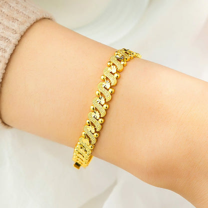 Floral Heart Gold Bracelet
