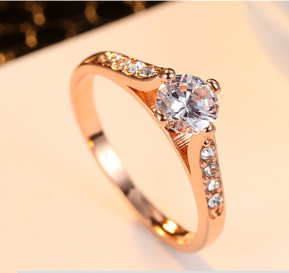 Rose Gold Zircon Ring
