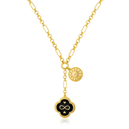 GlimmerLink Gold Leaf Pendant Necklace