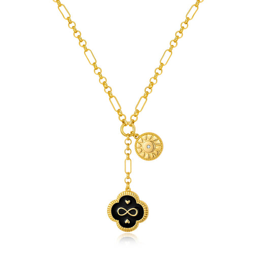 GlimmerLink Gold Leaf Pendant Necklace