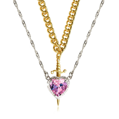 Lover’s Heart & Blade Necklace Duo