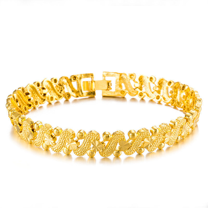 Floral Heart Gold Bracelet