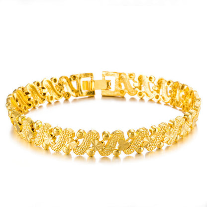 Floral Heart Gold Bracelet