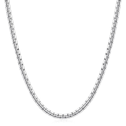 Fiusem Silver Tone Box Chain
