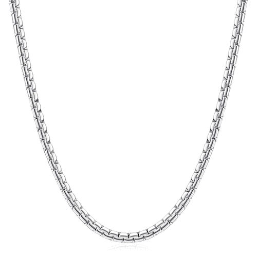 Fiusem Silver Tone Box Chain