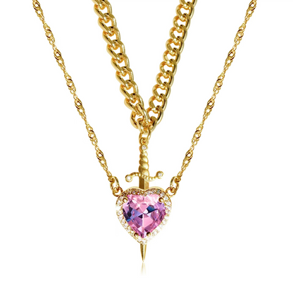 Lover’s Heart & Blade Necklace Duo