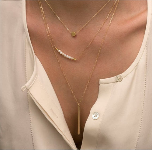 Triple-Layer Pearl Necklace